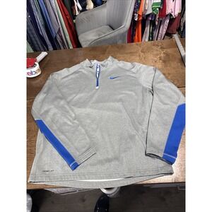 Nike Sweater Mens XL Activewear 1/4 Zip Mock Neck Therma Fit Pullover Grey